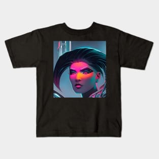 Cyberpunk Hotties (27) - Beautiful Sci fi Women Kids T-Shirt